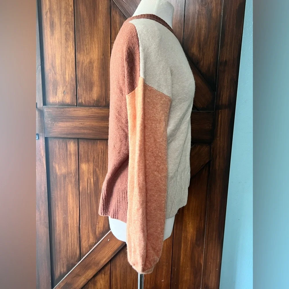 Madewell Tan Brown Colorblock Women's XS Sweater Super Soft‎ Boho Casual